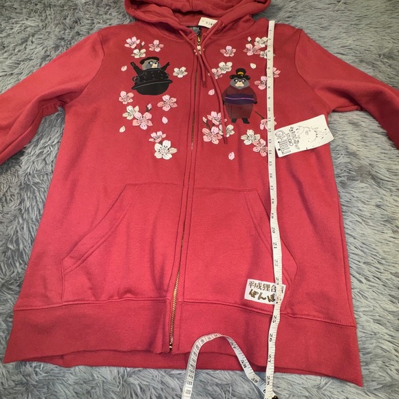 BoxLunch Studio Ghibli My Neighbor Totoro Cherry Blossom Zip Hoodie Women Medium - Picture 6 of 10
